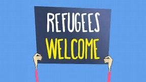 REfugees welcome sign